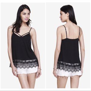 3/$36 Crochet Hem Express Black Tank